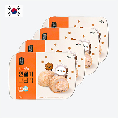 [한국] [설빙] 콩가루 범벅 인절미 크림떡 270g 4팩